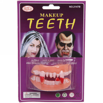 Зубы 770-0551 карнавальные Челюсти в пак.11х16см  — продажа оптом и в розницу в интернет-магазине игрушек «Флинт»