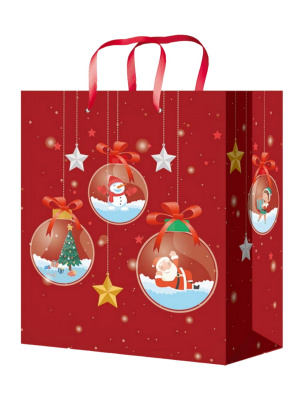 Пакет д/подарков 5447 новогодний 18х23х8см  — продажа оптом и в розницу в интернет-магазине игрушек «Флинт»