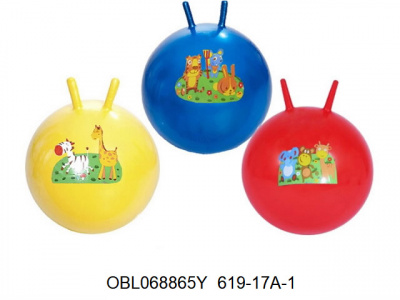 Мяч большой 619-17A с рожками 55см 450г  — продажа оптом и в розницу в интернет-магазине игрушек «Флинт»