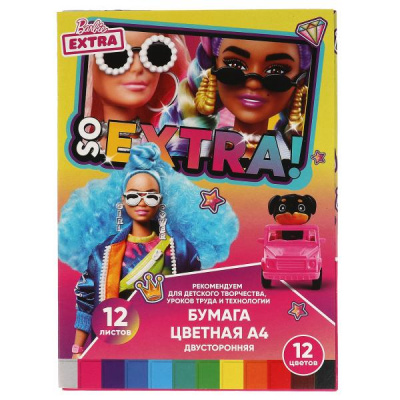 Бумага цветная 12-67185 Умка Барби 12цв.в картоне  — продажа оптом и в розницу в интернет-магазине игрушек «Флинт»
