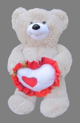 Медведь 04-142 с сердцем 65см  — продажа оптом и в розницу в интернет-магазине игрушек «Флинт»