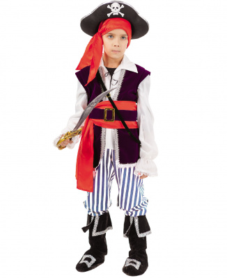 Костюм Пират 2004 Спайк р-р 30-116 (рубашка, брюки, бандана, шляпа, сабля) Батик  — продажа оптом и в розницу в интернет-магазине игрушек «Флинт»