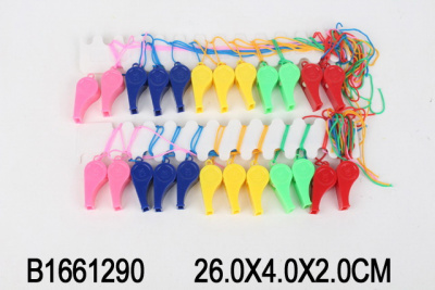 Свисток 221 на веревке набор 24шт.в пак.8х26х2см  — продажа оптом и в розницу в интернет-магазине игрушек «Флинт»