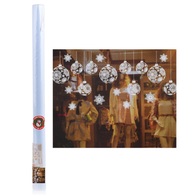 Наклейка новогодняя 0068 Новогодние шары на стекло  — продажа оптом и в розницу в интернет-магазине игрушек «Флинт»