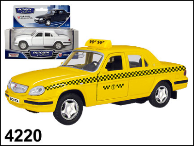 Машина ГАЗ 31105-4220 Такси модель 1/43 Autotime  — продажа оптом и в розницу в интернет-магазине игрушек «Флинт»