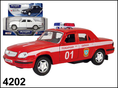 Машина ГАЗ 31105-4202 Пожарная модель 1/43 Autotime  — продажа оптом и в розницу в интернет-магазине игрушек «Флинт»