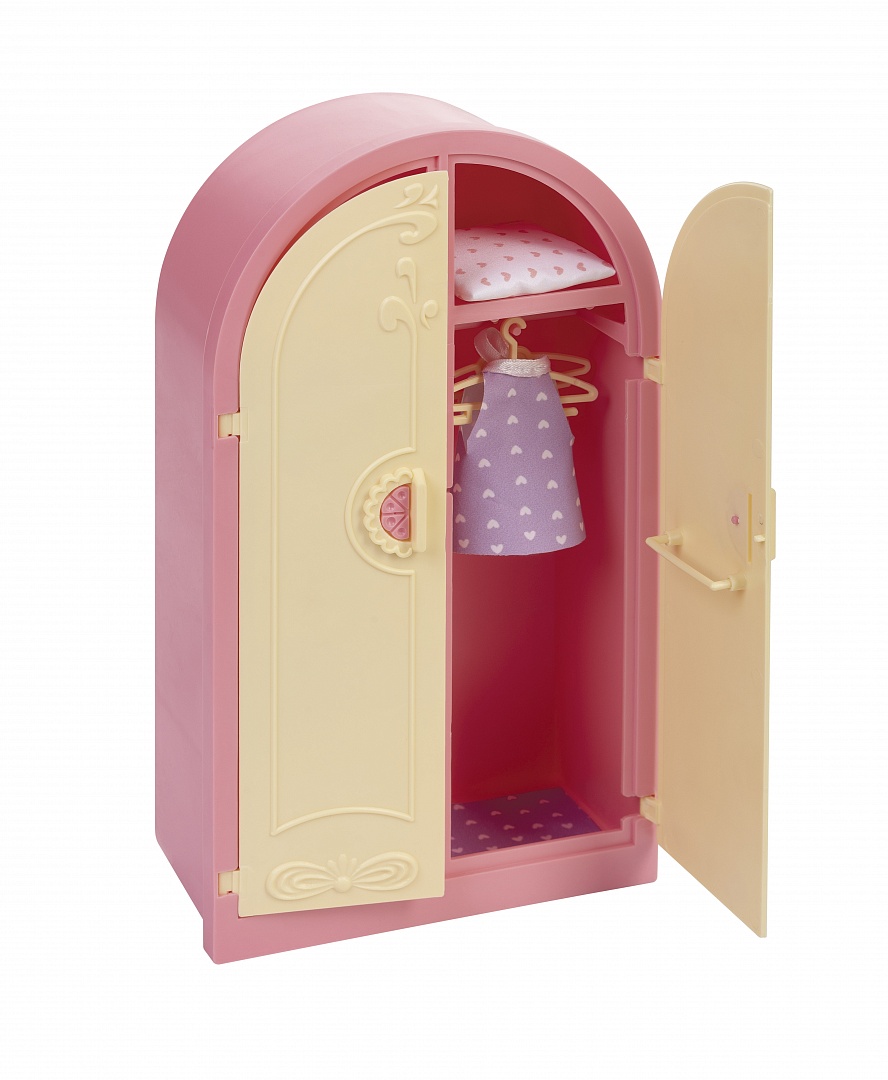 Мебель Огонек Шкаф с-1505 Маленькая принцесса розовый в пак.33х16х6см