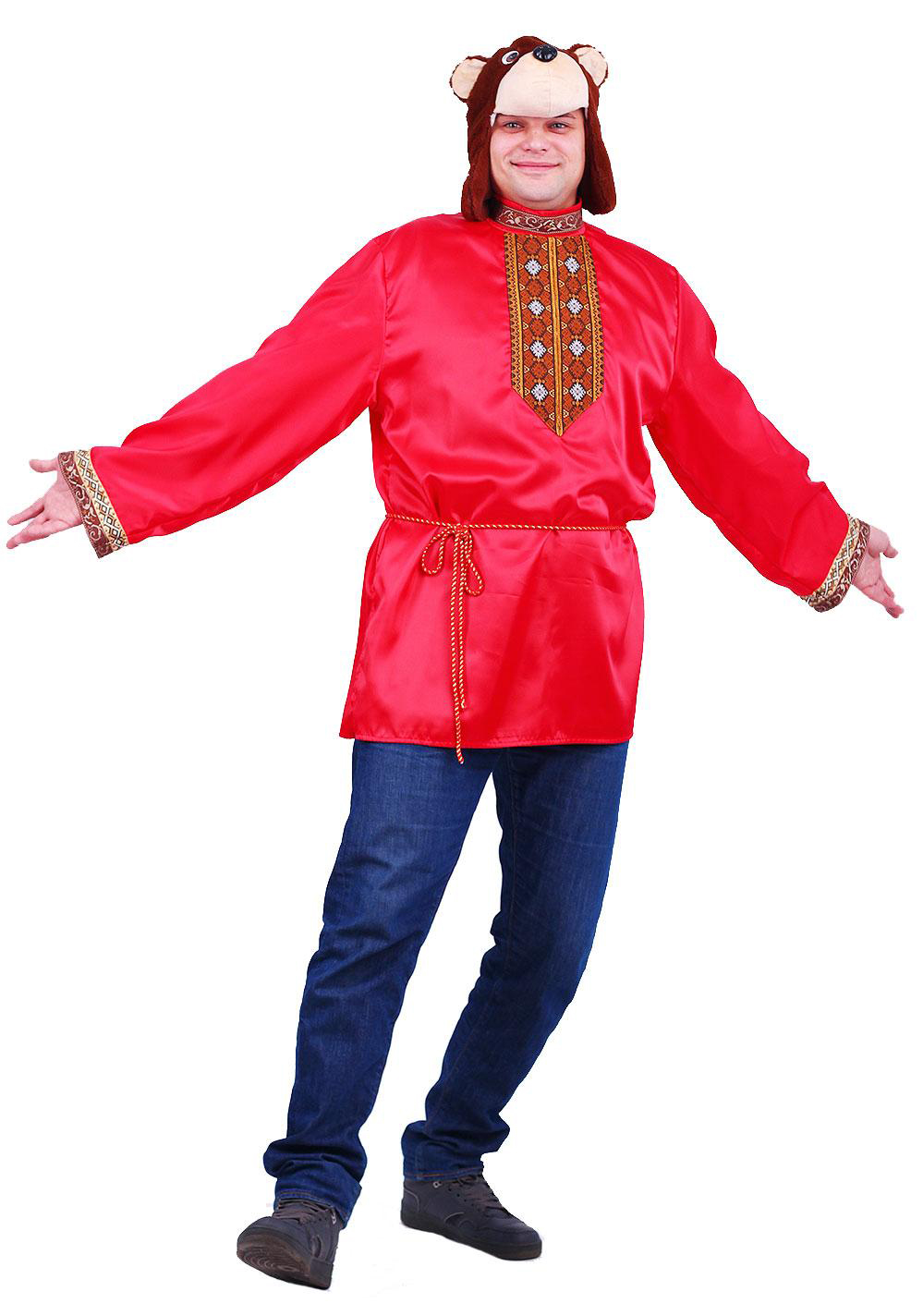 Костюм Медведь Наумыч взрослый 5008 р-р 54-56 (куртка, штаны, пояс, шапка) Батик