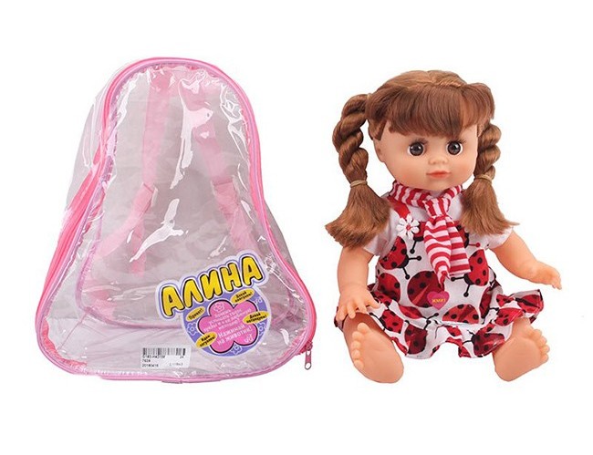 Кукла 7639 Алина в рюкзаке 20х25х13см
