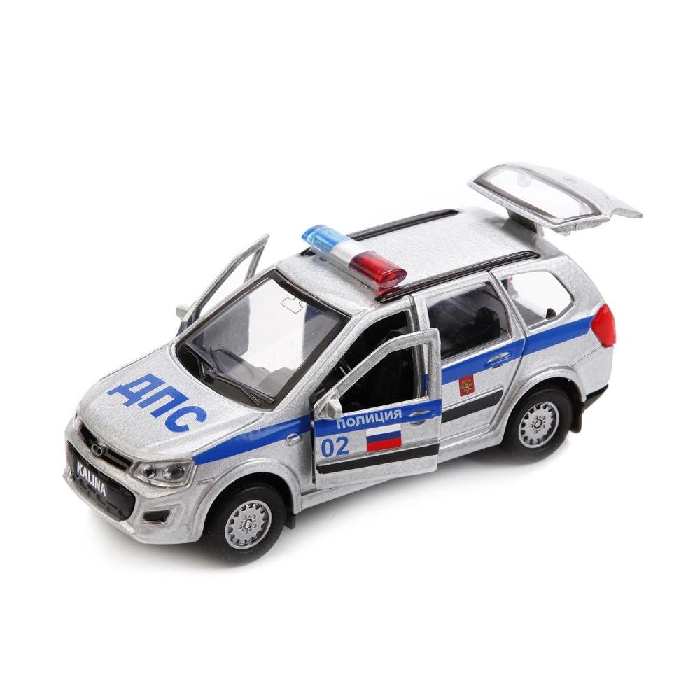 Машина 16-46-Р Лада Калина Полиция инерц.метал.модель 12см ТЕХНОПАРК в кор.17х7х6см