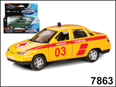 Машина ВАЗ 2110-7863 медпомощь модель 1/34 Autotime  — продажа оптом и в розницу в интернет-магазине игрушек «Флинт»
