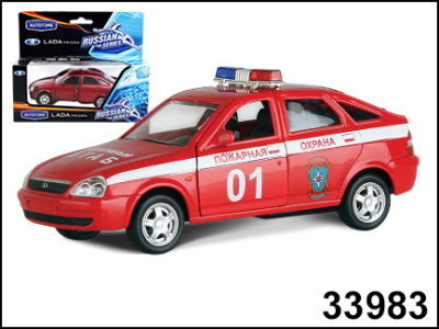 Машина Лада Приора 33983 пожарная охрана модель 1/36 Autotime  — продажа оптом и в розницу в интернет-магазине игрушек «Флинт»