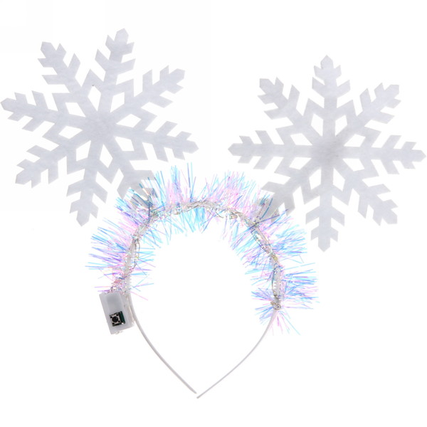Ободок карнавальный 776-438 Сказочная снежинка свет.