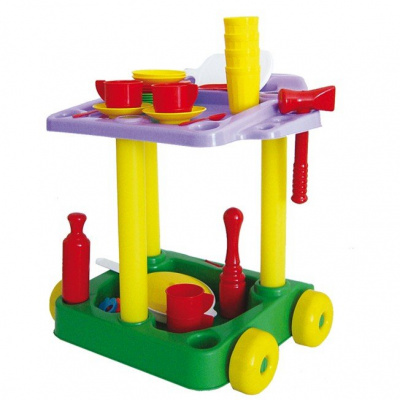 Игровой набор 533 Сервировочный стол с набором посуды Уфа  — продажа оптом и в розницу в интернет-магазине игрушек «Флинт»