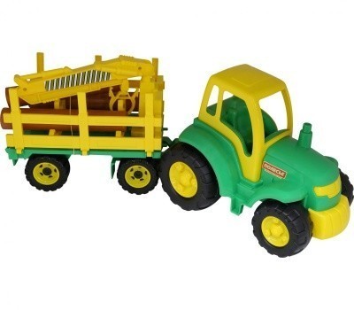 Трактор Чемпион 8229 с прицепом лесовоз Полесье  — продажа оптом и в розницу в интернет-магазине игрушек «Флинт»