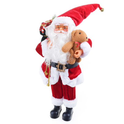 АКЦИЯ!!! Санта 0115 в красном с мешком 45х12х20см  — продажа оптом и в розницу в интернет-магазине игрушек «Флинт»