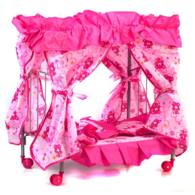 Кровать д/куклы 9350 с балдахином в кор.  — продажа оптом и в розницу в интернет-магазине игрушек «Флинт»
