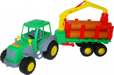 Трактор Алтай 35370 с полуприцепом-лесовозом Полесье  — продажа оптом и в розницу в интернет-магазине игрушек «Флинт»