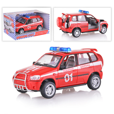 Машина 9079-E Нива 2123 Пожарная свет, звук 18,5см в кор.21,5х11,5х11см  — продажа оптом и в розницу в интернет-магазине игрушек «Флинт»
