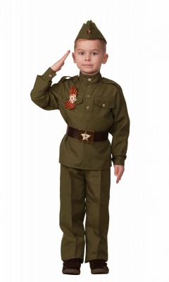 Костюм Солдат 8008 р-р 36-146 (гимнастерка, брюки, пилотка, ремень) Батик  — продажа оптом и в розницу в интернет-магазине игрушек «Флинт»