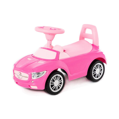 Машина каталка 84477 SuperCar №1 звук розовая Полесье  — продажа оптом и в розницу в интернет-магазине игрушек «Флинт»