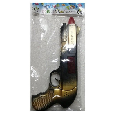 Пистолет 0485412 трещотка в пак.13,5х28х3см  — продажа оптом и в розницу в интернет-магазине игрушек «Флинт»