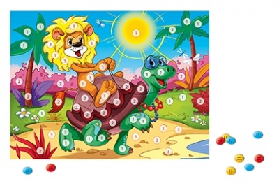 АКЦИЯ!!! Мозаика из пуговиц А5 в пак.15х19см Рыжий кот  — продажа оптом и в розницу в интернет-магазине игрушек «Флинт»