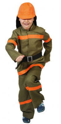 Костюм Пожарный 5116-S р-р 116-122 (рубашка, брюки, шлем) Карнавалофф  — продажа оптом и в розницу в интернет-магазине игрушек «Флинт»
