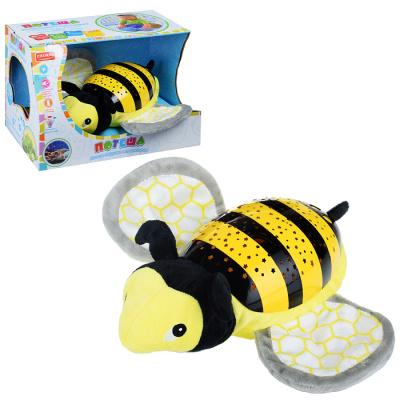 Проектор 2753-6 Пчелка мягкая на батар.в кор.29,5х20х19см  — продажа оптом и в розницу в интернет-магазине игрушек «Флинт»