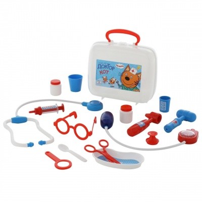 Доктор 65346 набор Три кота в чемодане Полесье  — продажа оптом и в розницу в интернет-магазине игрушек «Флинт»