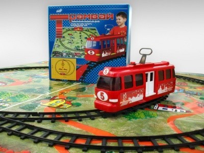 Железная дорога 0481 Трамвай-1 с пультом управления г.Омск  — продажа оптом и в розницу в интернет-магазине игрушек «Флинт»