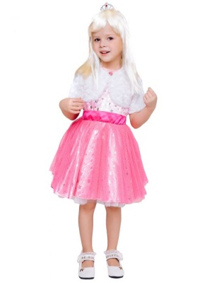 Костюм Барби 2094 р-р 28-110 (платье, парик, диадема, болеро) Батик  — продажа оптом и в розницу в интернет-магазине игрушек «Флинт»