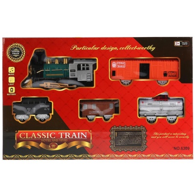 Железная дорога 6309 на батар.свет, звук в кор.54х35х8см  — продажа оптом и в розницу в интернет-магазине игрушек «Флинт»