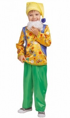 Костюм Гном Кузьма 1008 р-р 30-116, 5-6лет (рубашка, брюки, колпак, борода) Батик  — продажа оптом и в розницу в интернет-магазине игрушек «Флинт»