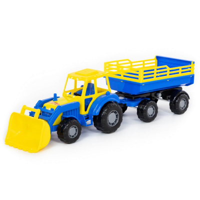 Трактор Мастер 35288 с прицепом №2 и ковшом Полесье  — продажа оптом и в розницу в интернет-магазине игрушек «Флинт»