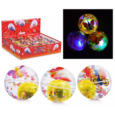 Мяч попрыгун 0923 свет.5,5см (в уп.12шт.)  — продажа оптом и в розницу в интернет-магазине игрушек «Флинт»