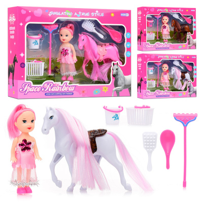 Кукла 6102-2 мал.с лошадкой в кор.23х16,7х6см  — продажа оптом и в розницу в интернет-магазине игрушек «Флинт»
