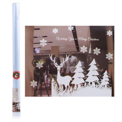 Наклейка новогодняя 0070 Олень на стекло  — продажа оптом и в розницу в интернет-магазине игрушек «Флинт»