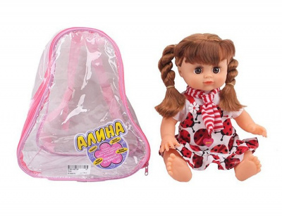 Кукла 7639 Алина в рюкзаке 20х25х13см  — продажа оптом и в розницу в интернет-магазине игрушек «Флинт»