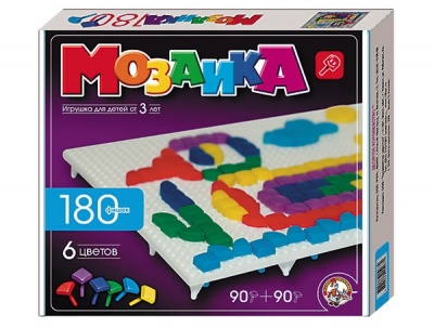 Мозаика 00968 цветная 180 фишек в кор.23х20х3,5см ДК  — продажа оптом и в розницу в интернет-магазине игрушек «Флинт»