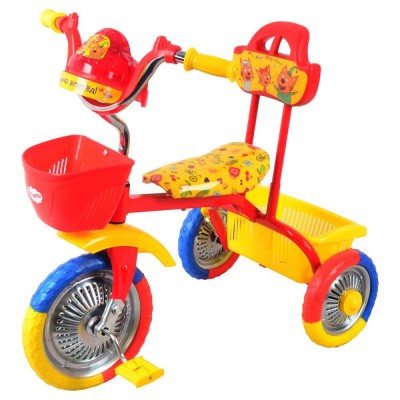 Велосипед 3-х 7021-М9 Три кота метал.колеса, резина 10/8"  — продажа оптом и в розницу в интернет-магазине игрушек «Флинт»
