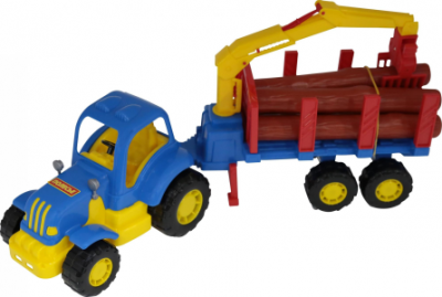 Трактор Крепыш 44815 лесовоз Полесье  — продажа оптом и в розницу в интернет-магазине игрушек «Флинт»