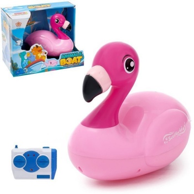 Игрушка на батар.0021-2 Фламинго с пультом упр.плавает в воде в кор.28х22х17см  — продажа оптом и в розницу в интернет-магазине игрушек «Флинт»