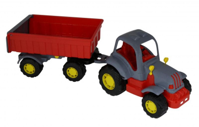 Трактор Силач 44952 с прицепом №1 Полесье  — продажа оптом и в розницу в интернет-магазине игрушек «Флинт»
